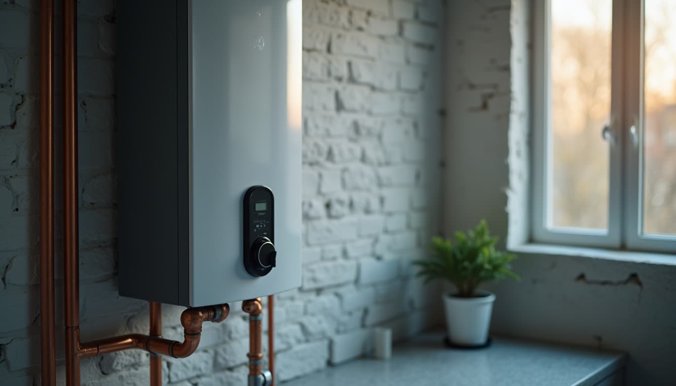 Professionally installed tankless water heater with copper piping